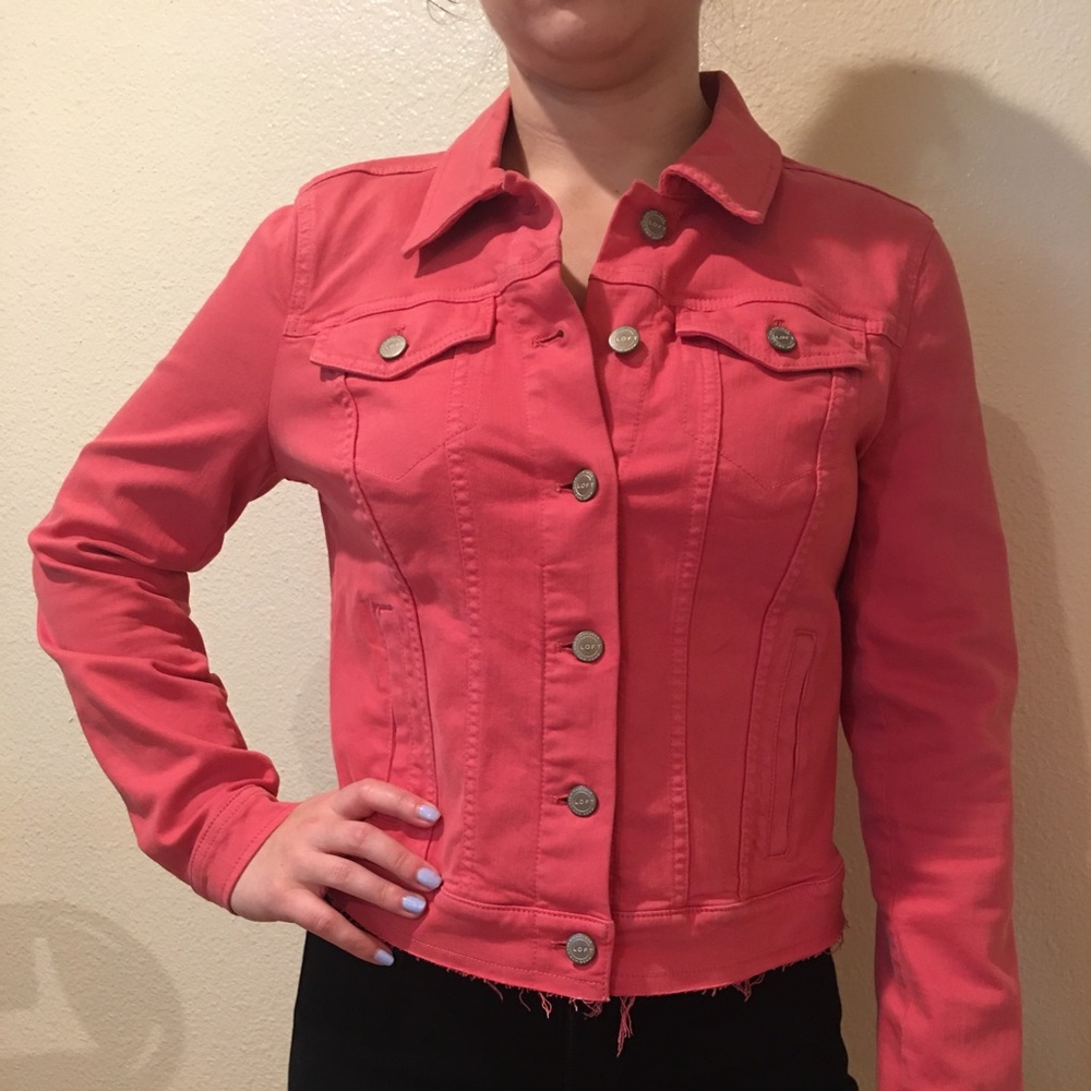 Ann Taylor LOFT Orange Jean Jacket